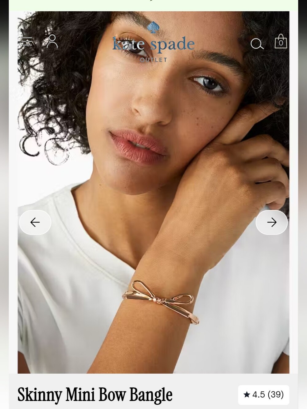 Rose Gold Mini Bow Bangle - Picture 2 of 4